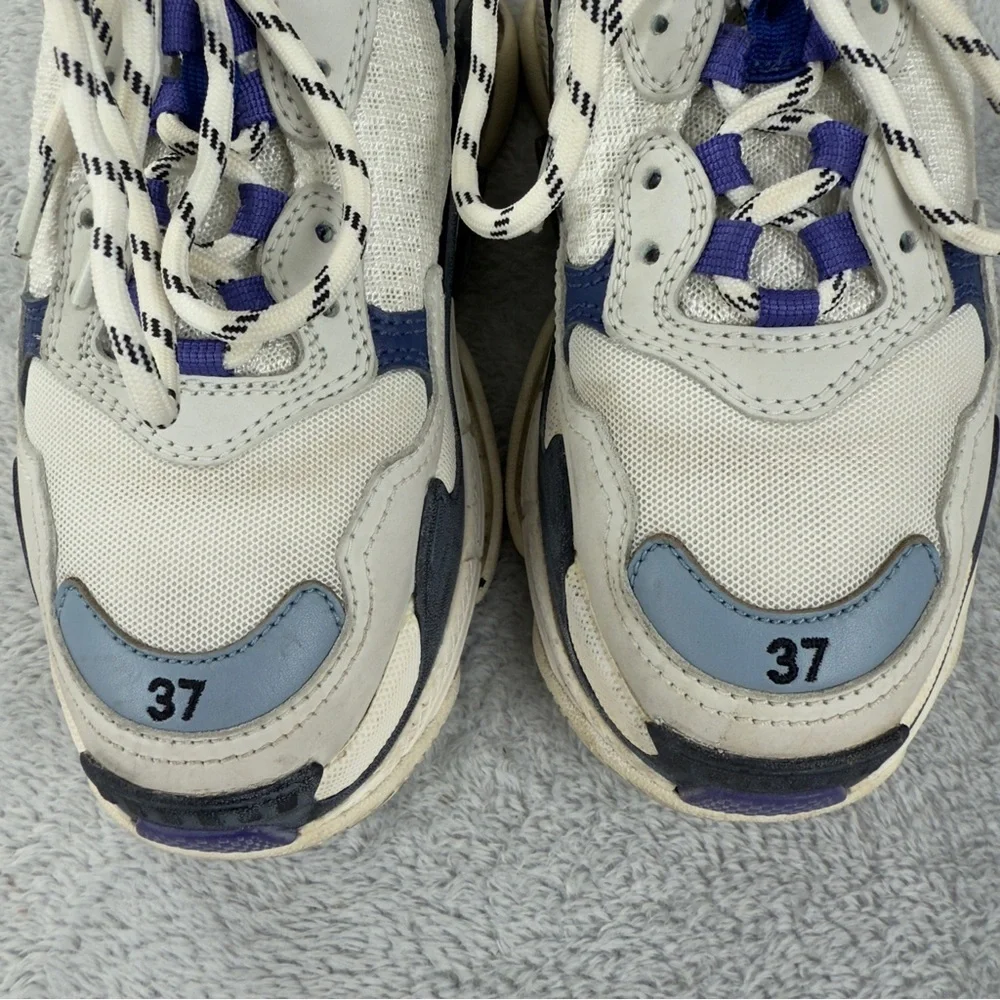 Balenciaga Triple S White Purple Women Size 7 - Picture 8 of 16